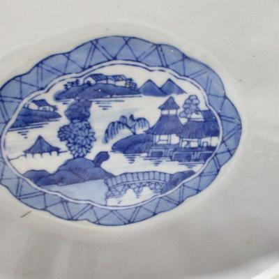Lot 22 - Blue & White Chinaware - Butterfly Handle