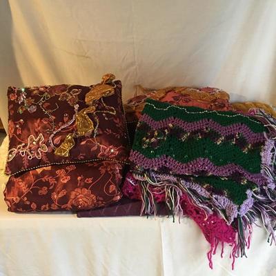  Lot 288 - Beaded Pillows & Blankets 