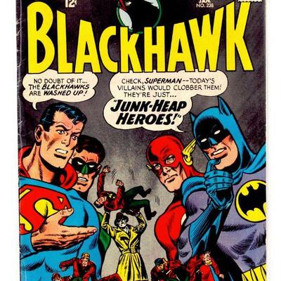 BLACKHAWK #228 Silver Age Batman Superman Flash 1967 DC Comics FN-