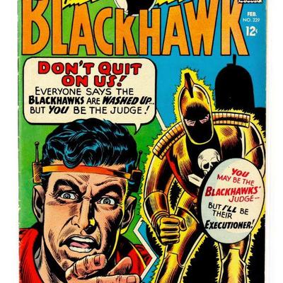 BLACKHAWK #229 Rare Silver Age Comic Book 1967 DC Comics FN-