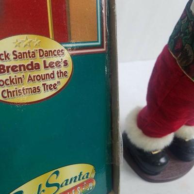 Dancing Santa Rockin' Around The Christmas Tree Animated Musical Rock with Box 