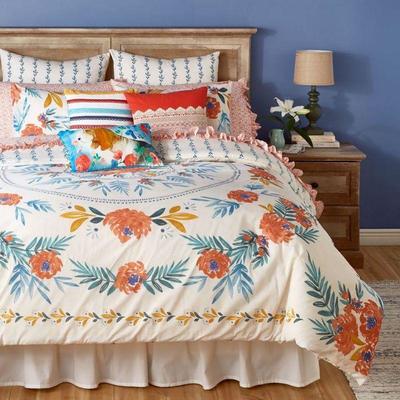 Full/Queen The Pioneer Woman Floral Medallion Duvet Cover, Ivory - New