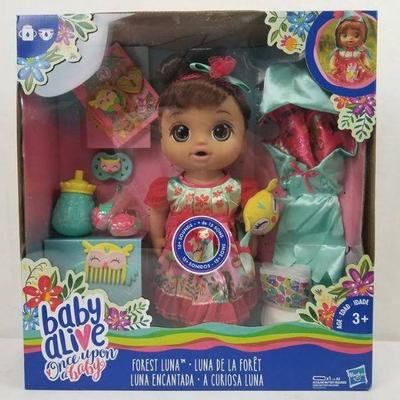 Baby Alive Once Upon a Baby Forest Tales Forest Luna (Brown Straight Hair) - New
