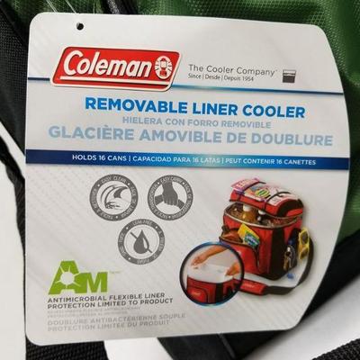 Coleman 16-Can Soft Cooler with Removable Liner, Green - New