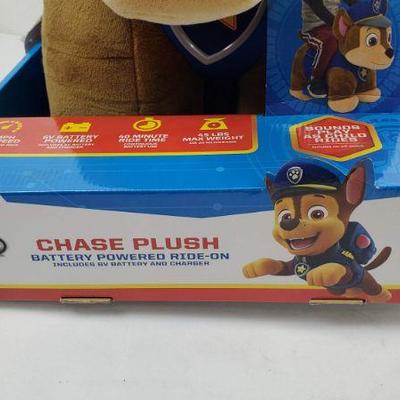 PAW Patrol Chase 6V Plush Electric Ride-On Toy for Toddlers, Damaged Box - New