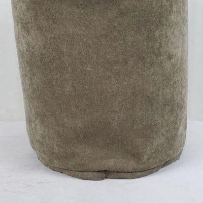Taupe Velvet Indoor Ottoman Pouf, Majestic Home Goods - New