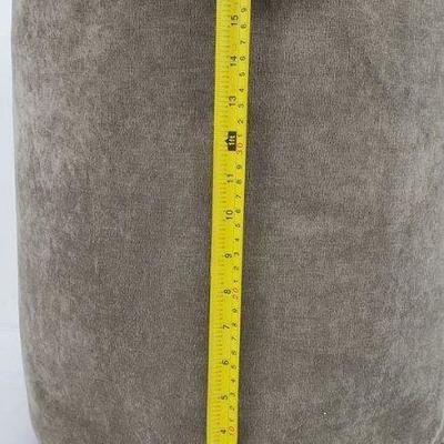 Taupe Velvet Indoor Ottoman Pouf, Majestic Home Goods - New