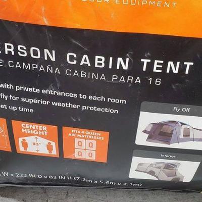 Ozark Trail 16-Person Cabin Tent w/ Room Dividers, Missing Stakes, Like New