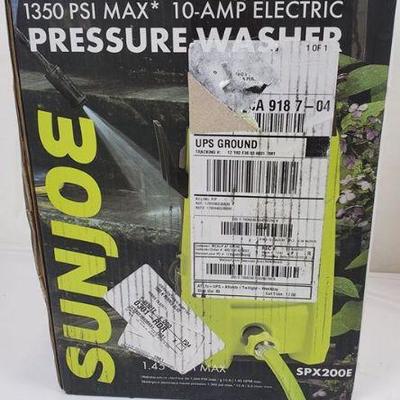 Sun Joe SPX200E Electric Pressure Washer, Open Box - New