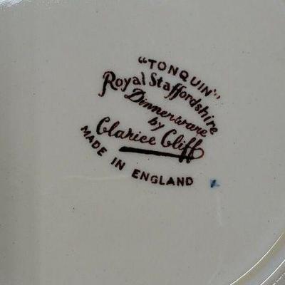2 Bowls, Vintage Multicolor Royal Staffordshire Clarice Cliff TONQUIN, 1950's