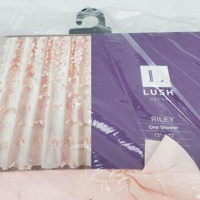 Riley Shower Curtain Blush 72X72 - New