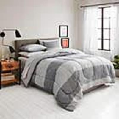 Queen, 8 PC Complete Set, Collin, Wolf Grey, Comforter/Sheets/Skirt/Shams - New