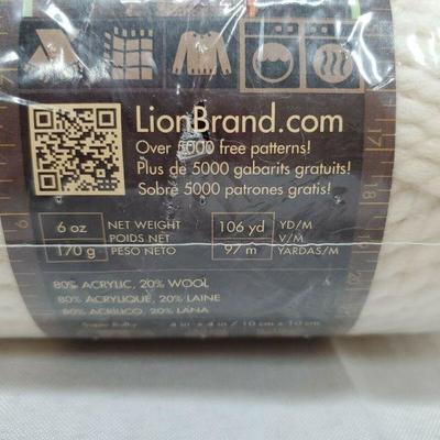 Lion Brand Yarns, 640-099 Fisherman (Pack of 3 Skeins) Cream