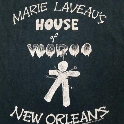 Vintage Marie Laveau's House of Voodoo New Orleans Black T-Shirt 1988 sz 2X?