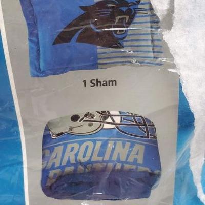 Twin 2PC Bedding Set, NFL Carolina Panthers, Comforter & 1 Sham - New
