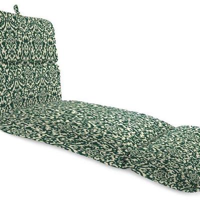 Green & Cream Outdoor Chaise Lounge Cushion, 22x74x6 in - New