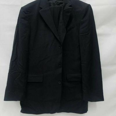 PSJ World Traveler Men's 46XL Black Blazer Pants W40, 2 pc Suit Set