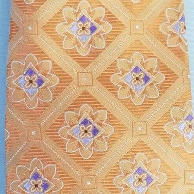 John W. Nordstrom 100% Silk Ties - Orange Floral, Purple Floral