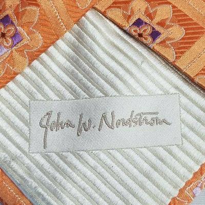 John W. Nordstrom 100% Silk Ties - Orange Floral, Purple Floral