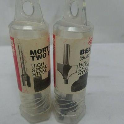 Porter Cable 2 pc High Speed Steel: Beading Solid Pilot & Mortising Two Flute