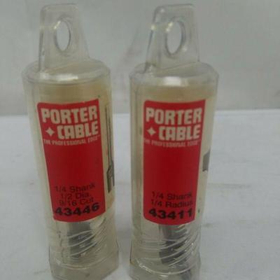 Porter Cable 2 pc High Speed Steel: Beading Solid Pilot & Mortising Two Flute