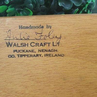 VTG Handmade 3D Wood Picture, Julie Foley, Folk Art Farm Couple w/Baby, Ireland