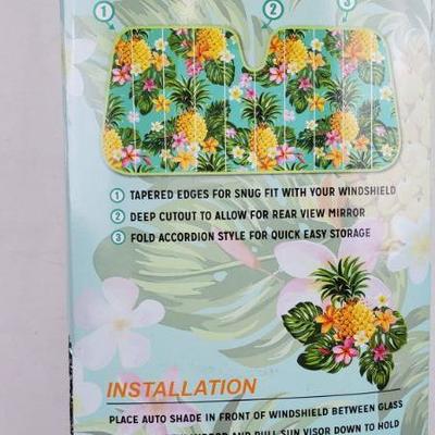 Pineapple Auto Shade, Size 58x28 inch, Reversible Design - New