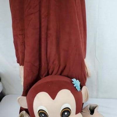 Adult Girl Monkey Mascot Costume, Needs to be Cleaned, Includes Body, Head, Feet