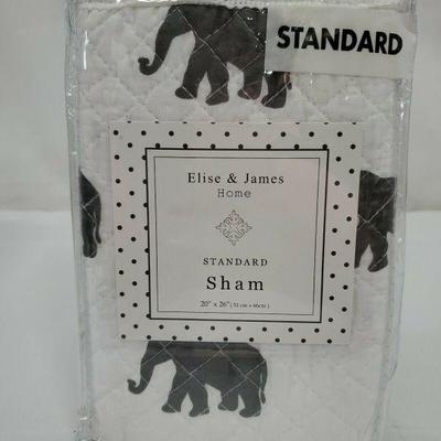 Elise & James Standard Sham, Ernest Gray, Elephants, 20