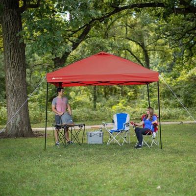Ozark Trail 10x10' Straight Leg Instant Canopy, Red, Warehouse Wear on Bag - New