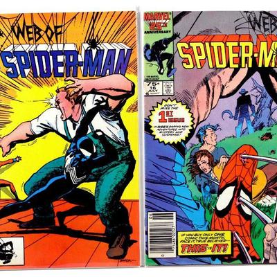 WEB OF SPIDER-MAN #9 #16 Comic Books Set High Grade 1985/86 Marvel Comics