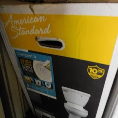 Lot 2:  American Standard Complete Champion 4 White Toilet 