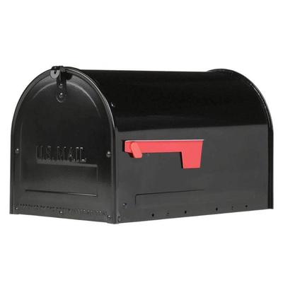Gibraltar Mailboxes Marshall Locking Large Capacity Galvanized Steel Black Post Mount Mailbox - New