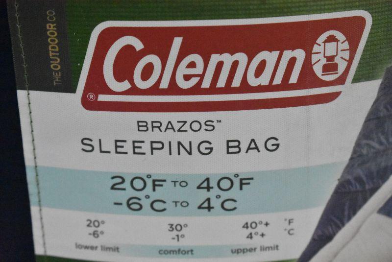 Coleman brazos 20 degree clearance sleeping bag