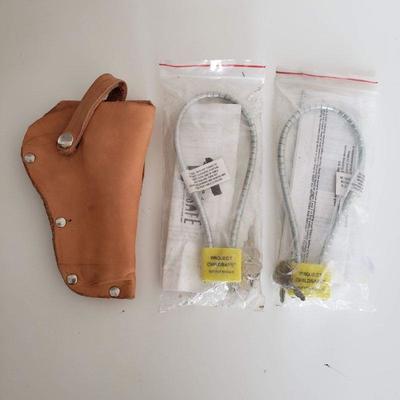 Leather Holster and 2 New Gun Locks