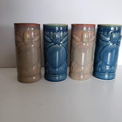 4 Libbey Tiki Mugs - Ceramic