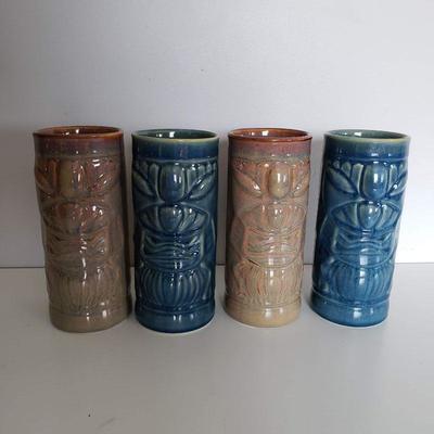 4 Libbey Tiki Mugs - Ceramic