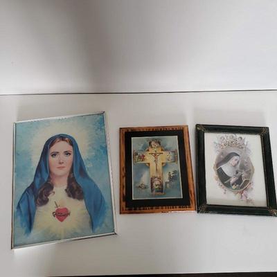 3 Pieces Framed Religious Wall Art