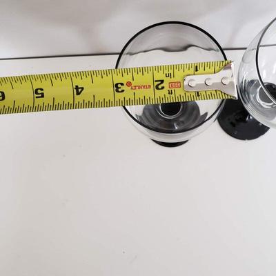 4 Wine Glasses Black Stem