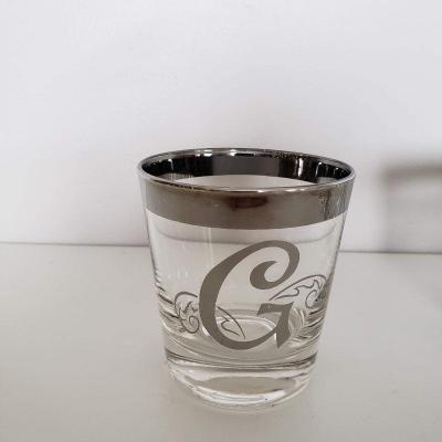 7 Silver Rimmed Glasses "G" Initial