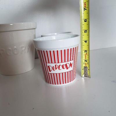 5 Glass Popcorn Cups - 1 large, 4 small