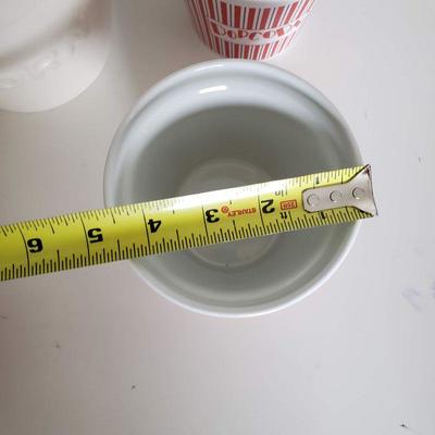 5 Glass Popcorn Cups - 1 large, 4 small