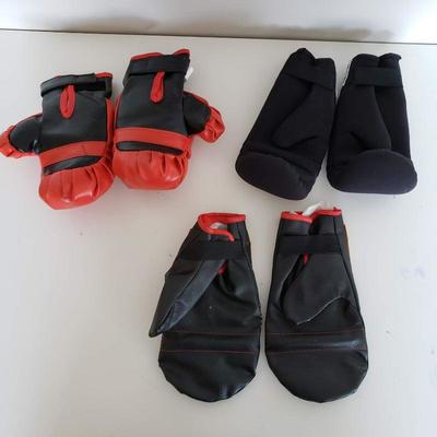 3 Sets Kids, Womens, and Bag Boxing Gloves