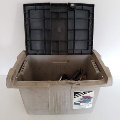 Heavy Duty Tote With Assorted Tools and Auto Parts