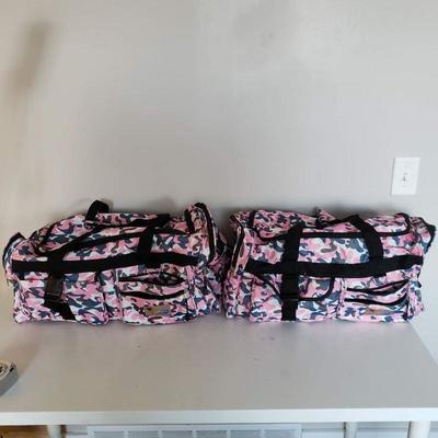 2 Duffle Bags - Pink Camo Pattern - Wet Ground Brand