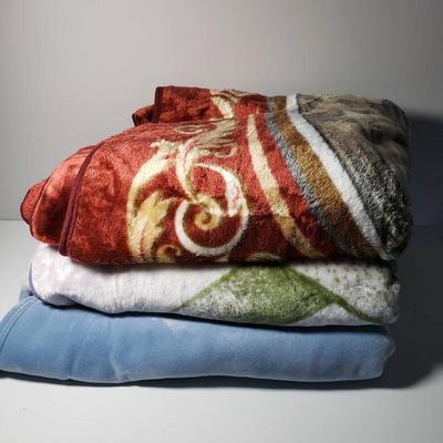 2 Minky Blankets + 1 Vellux Blanket