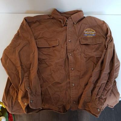 Carhartt Long Sleeve Work Shirt Brown Men's 2XL