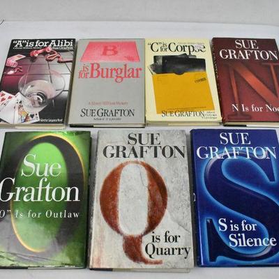7 Hardcover Books by Sue Grafton: Kinsey Millhone Alphabet Series: A/B/C/N/O/Q/S
