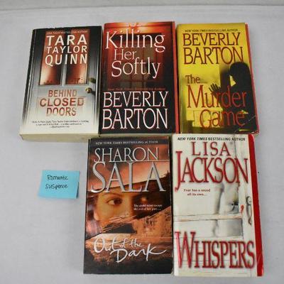 10 Paperback Books: 5 Romantic Suspense & 5 Suspense: Behind Closed Doors...