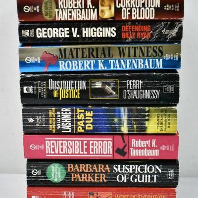 8 Paperback Books: Legal Thrillers: Corruption of Blood -to- Writ of Execution